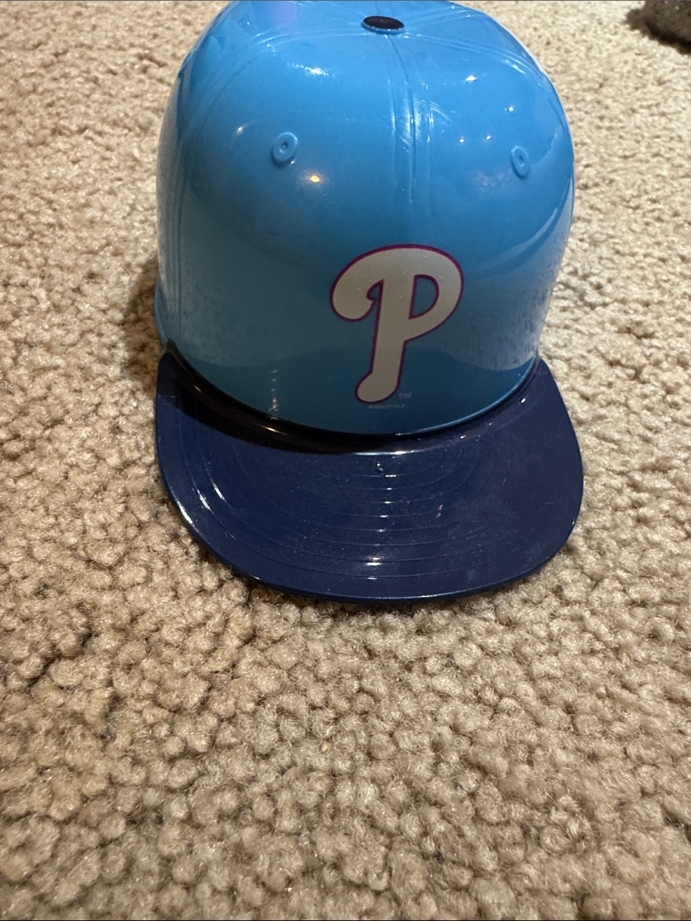 Light Blue and Navy Baseball Helmet with Phillies logo